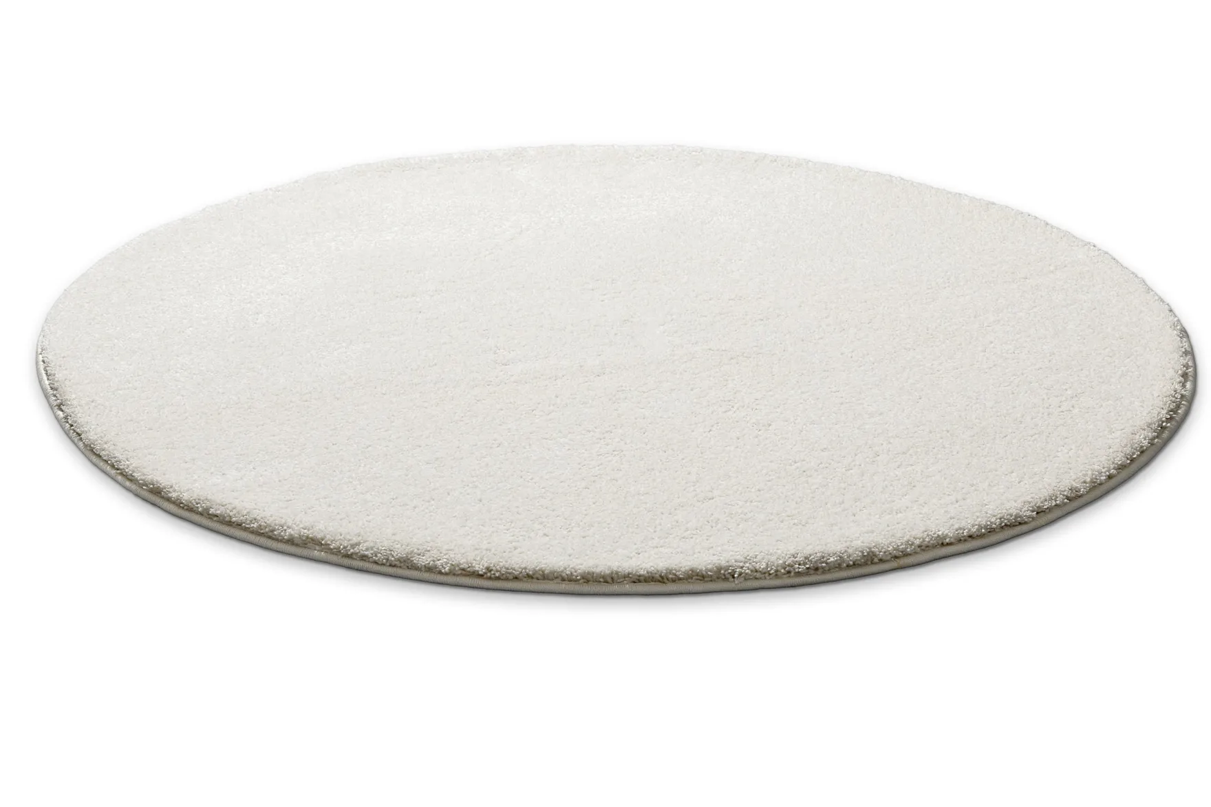 Kurzflorteppich Rund Creme Weiß "Manta" Homie Living