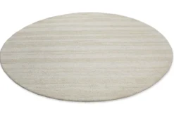 Kurzflor Teppich Rund Creme Weiß 