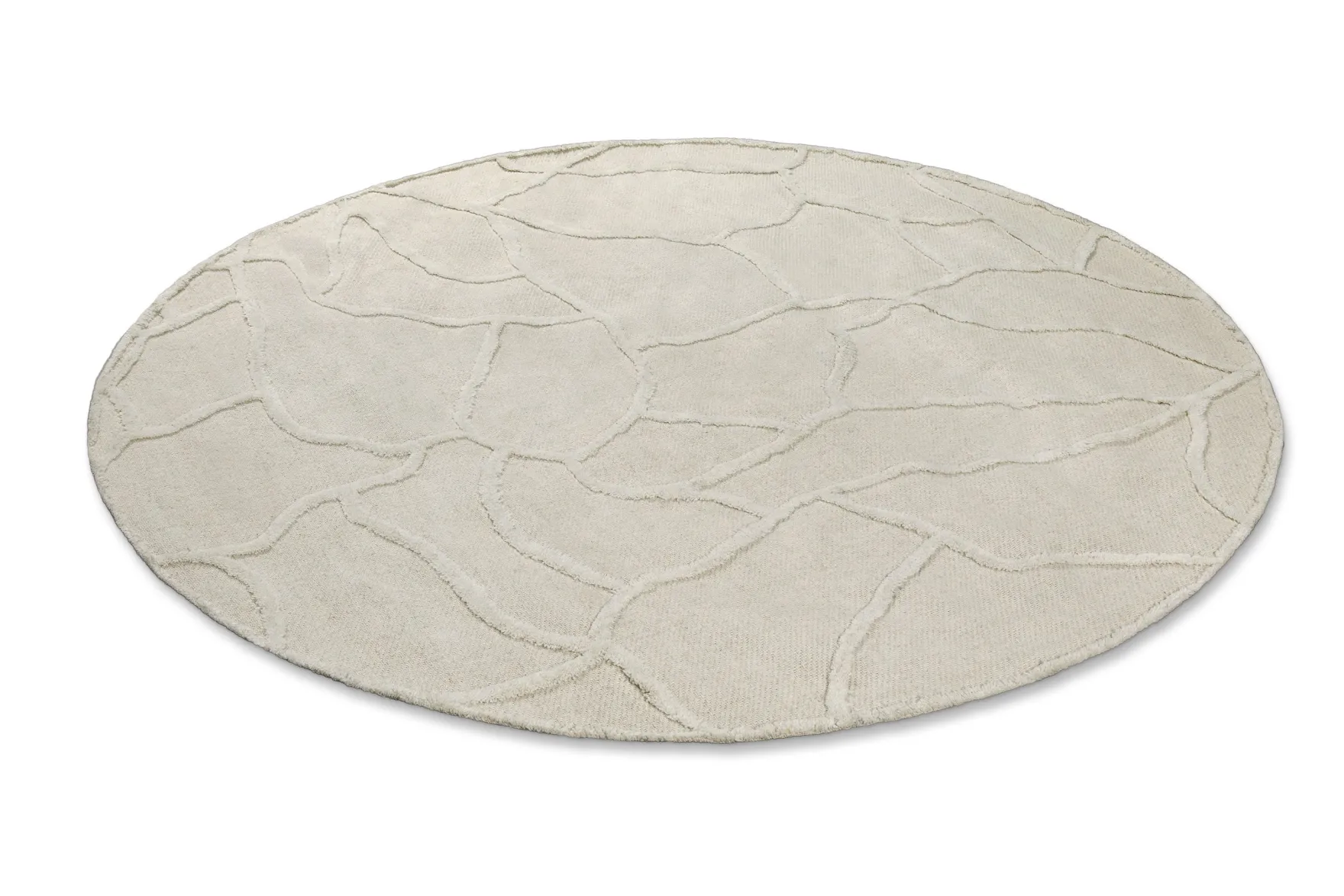 Kurzflor Teppich Rund Creme Weiß "Hamptons TWENTYSIX" WECONhome