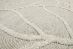 Kurzflor Teppich Rund Creme Weiß