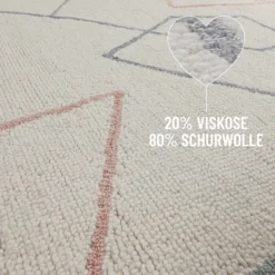Kurzflorteppich Rund Creme Weiß aus Schurwolle "Nox" WECONhome