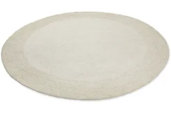 Kurzflor Teppich Rund Creme Weiß aus Schurwolle "Hamptons TWENTYONE" WECONhome