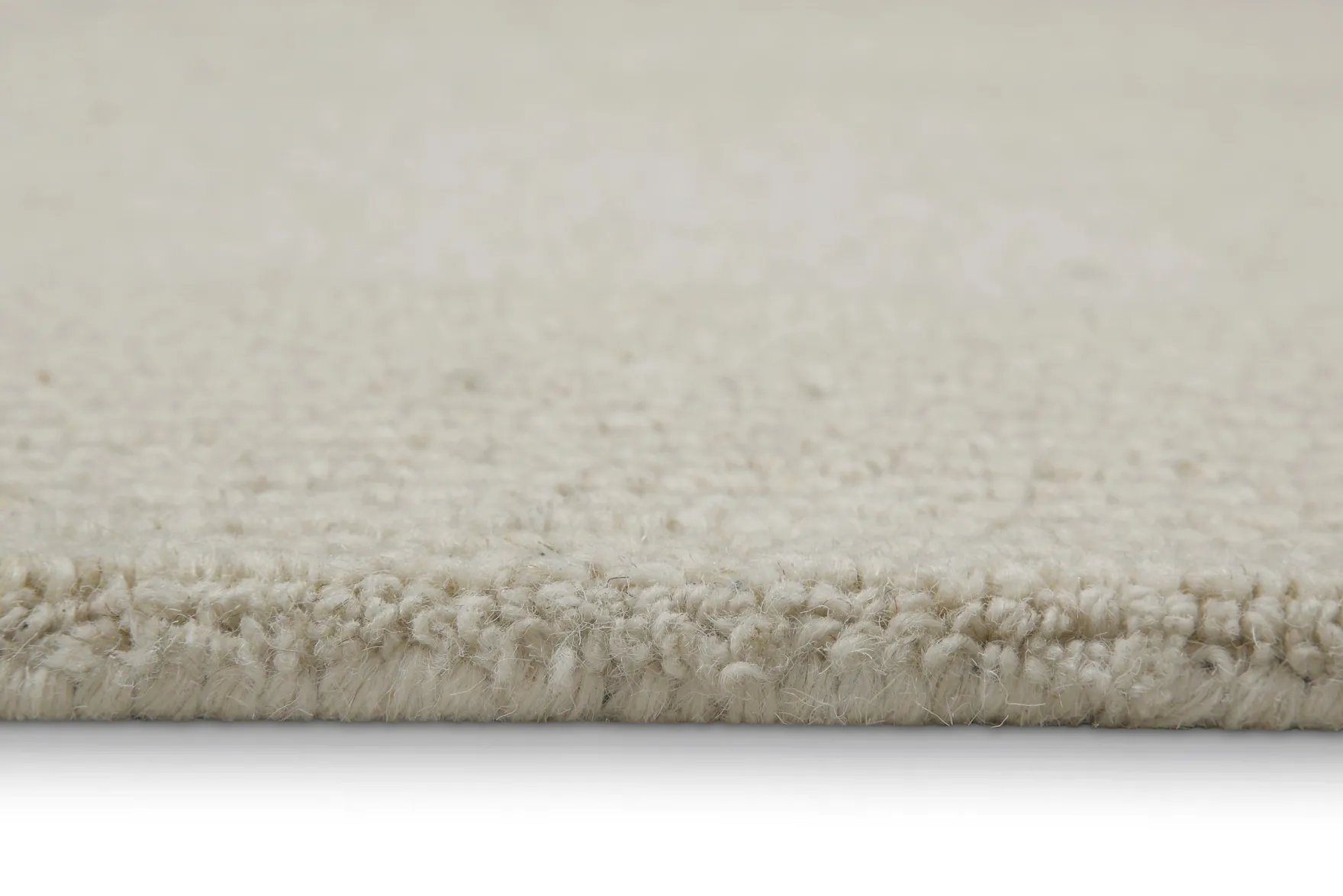 Kurzflor Teppich Rund Creme Weiß aus Schurwolle "Hamptons TWENTYONE" WECONhome