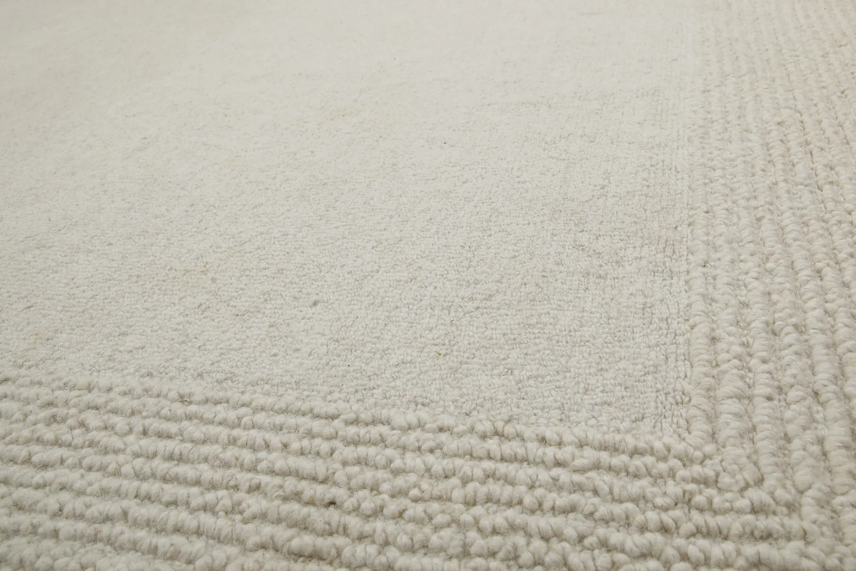 Kurzflor Teppich Rund Creme Weiß aus Schurwolle "Hamptons TWENTYONE" WECONhome