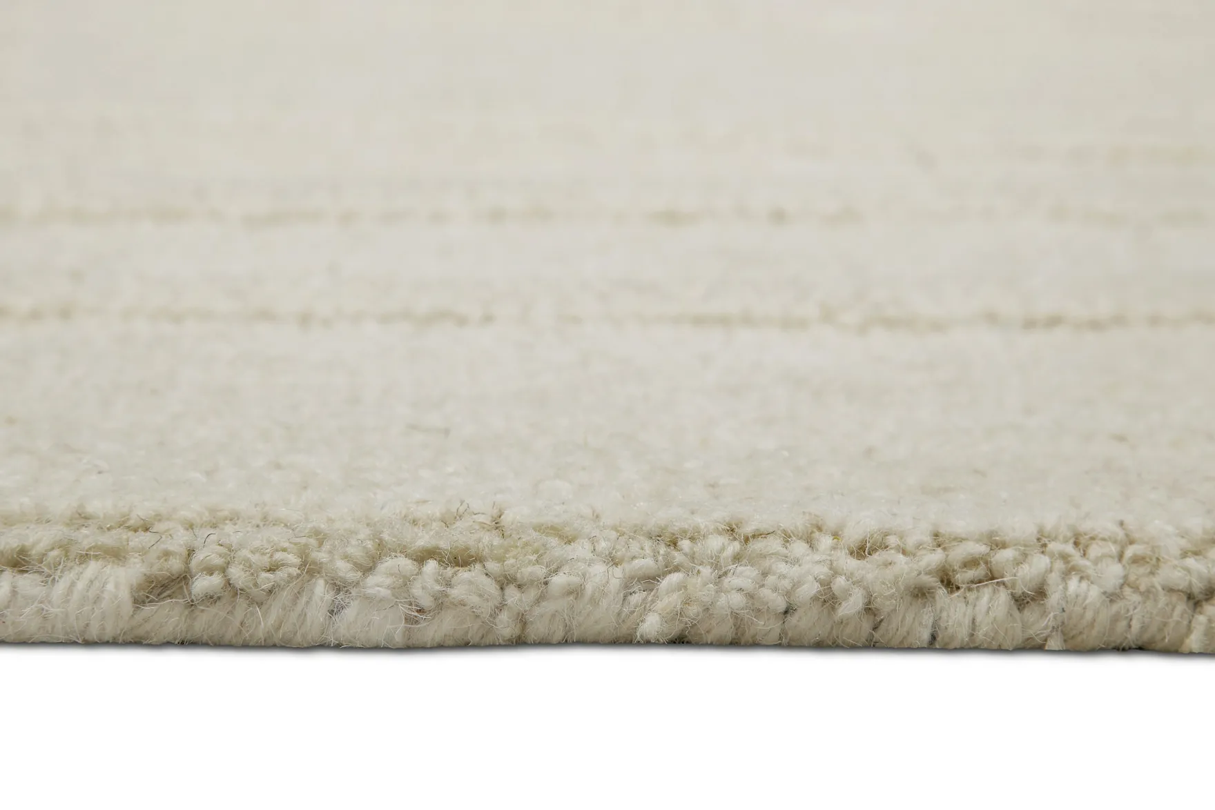 Kurzflor Teppich Rund Creme Weiß aus Schurwolle "Hamptons TWENTY" WECONhome