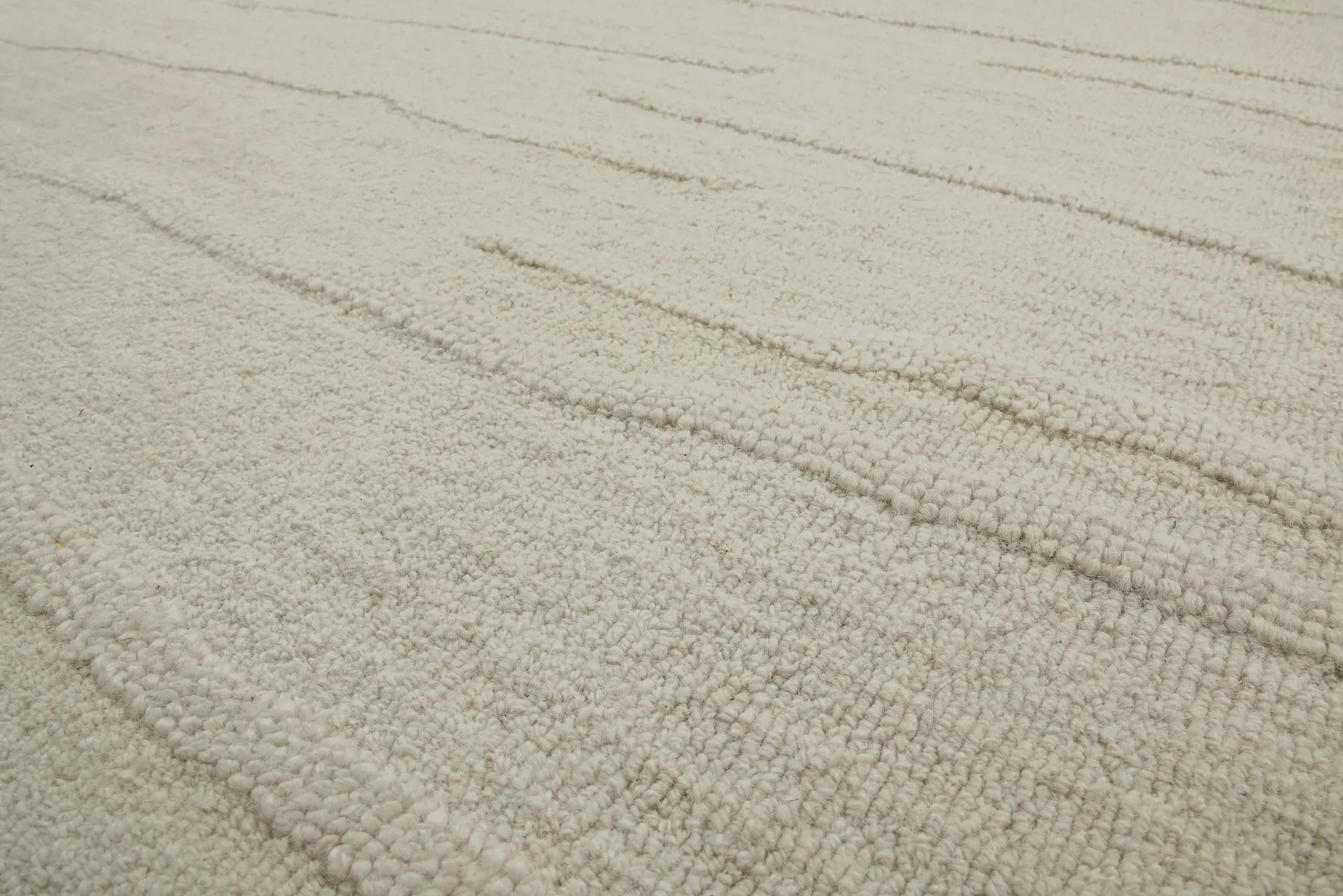 Kurzflor Teppich Rund Creme Weiß aus Schurwolle "Hamptons TWENTY" WECONhome