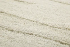 Kurzflor Teppich Rund Creme Weiß aus Schurwolle