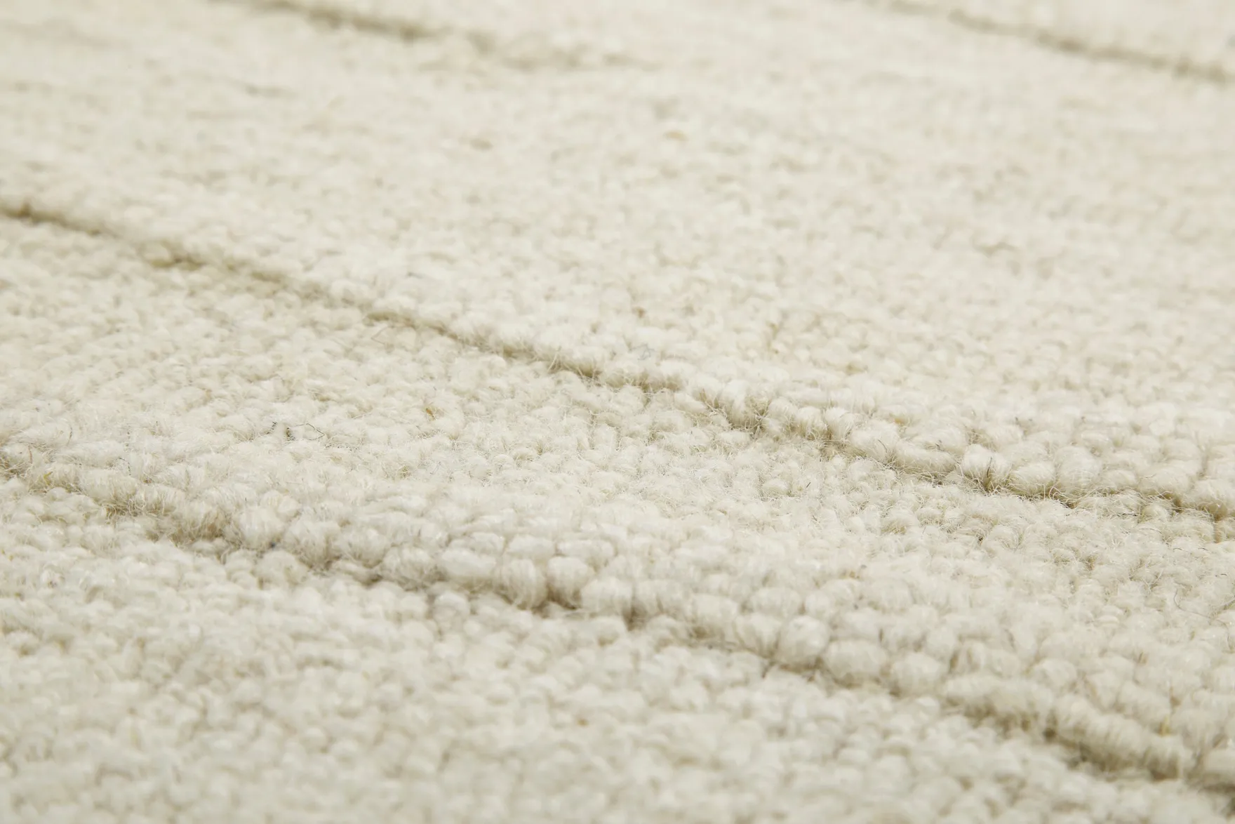 Kurzflor Teppich Rund Creme Weiß aus Schurwolle "Hamptons TWENTY" WECONhome