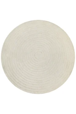 Kurzflor Teppich Rund Creme Weiß aus Schurwolle "Hamptons NINETEEN" WECONhome