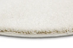 Kurzflorteppich Rund Creme Weiß 