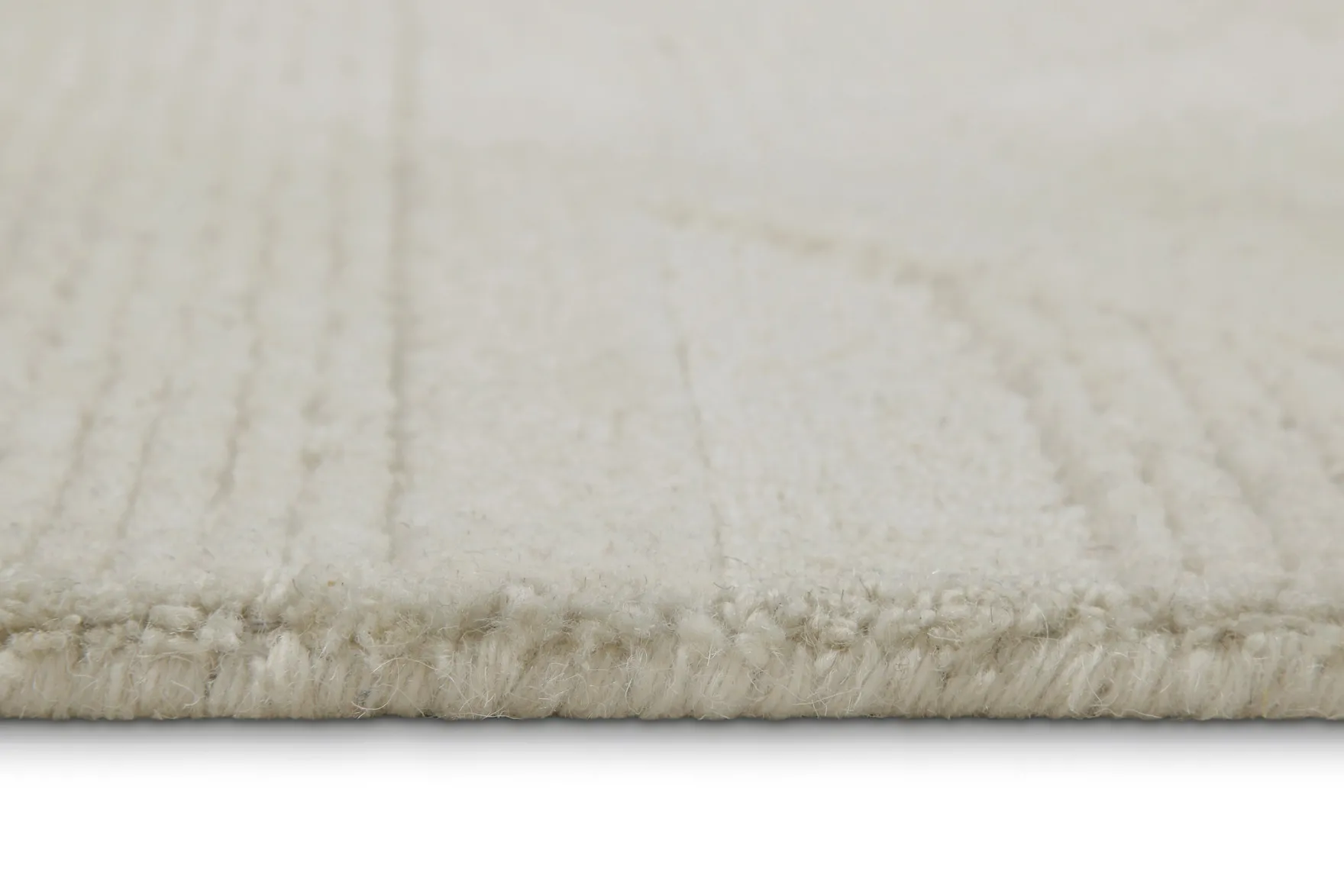 Kurzflor Teppich Rund Creme Weiß aus Schurwolle "Hamptons FIFTEEN" WECONhome
