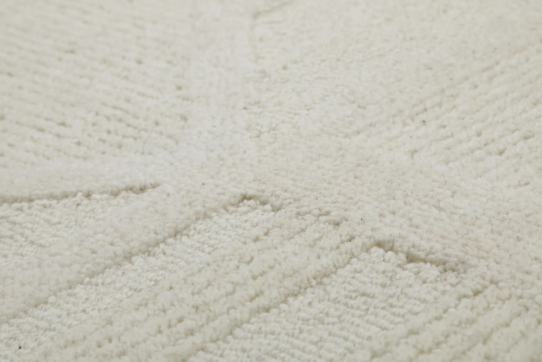 Kurzflor Teppich Rund Creme Weiß aus Schurwolle "Hamptons FIFTEEN" WECONhome