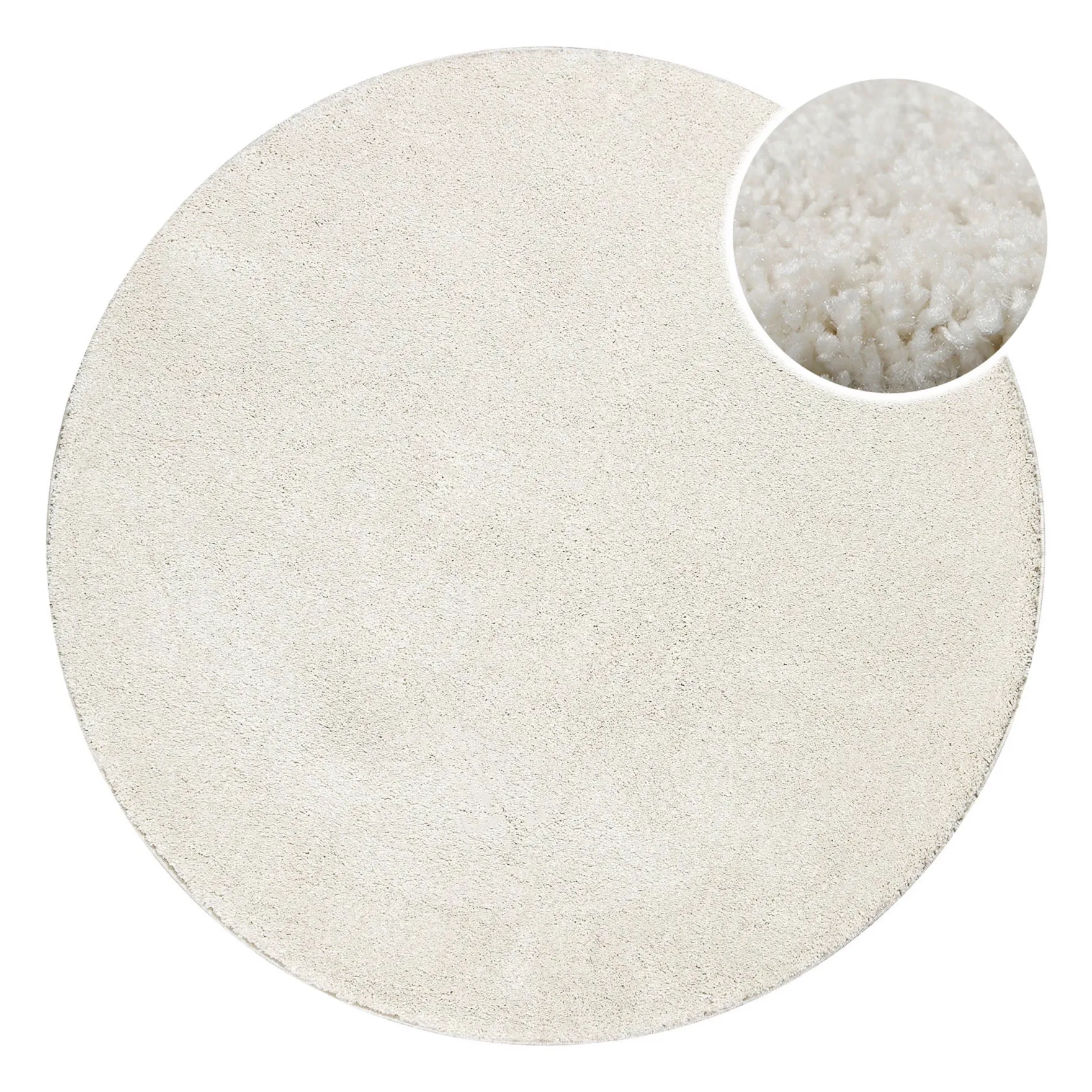 Kurzflorteppich Rund Creme Weiß "Nova" WECONhome Basics