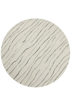 Kurzflor Teppich Rund Creme Weiß aus Schurwolle "Hamptons ELEVEN" WECONhome