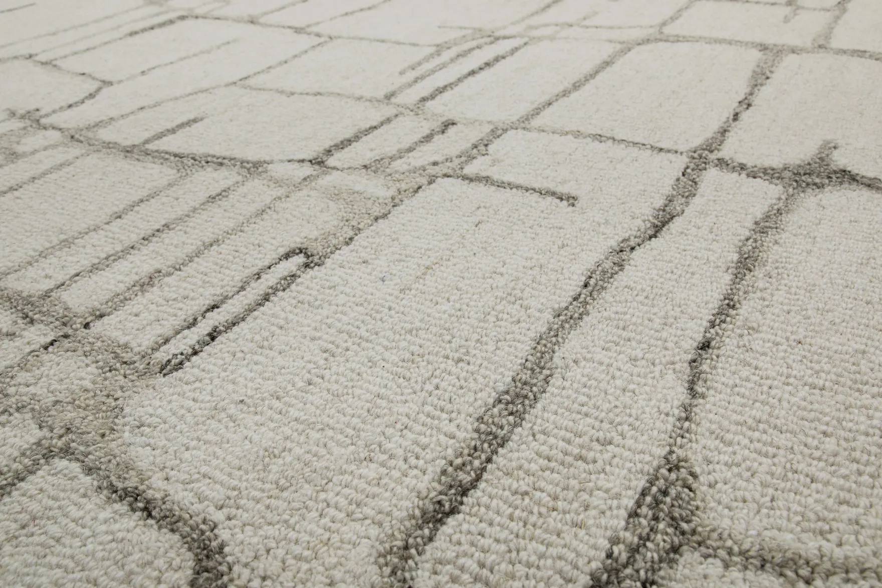 Kurzflor Teppich Rund Creme Weiß aus Schurwolle "Hamptons TWELVE" WECONhome