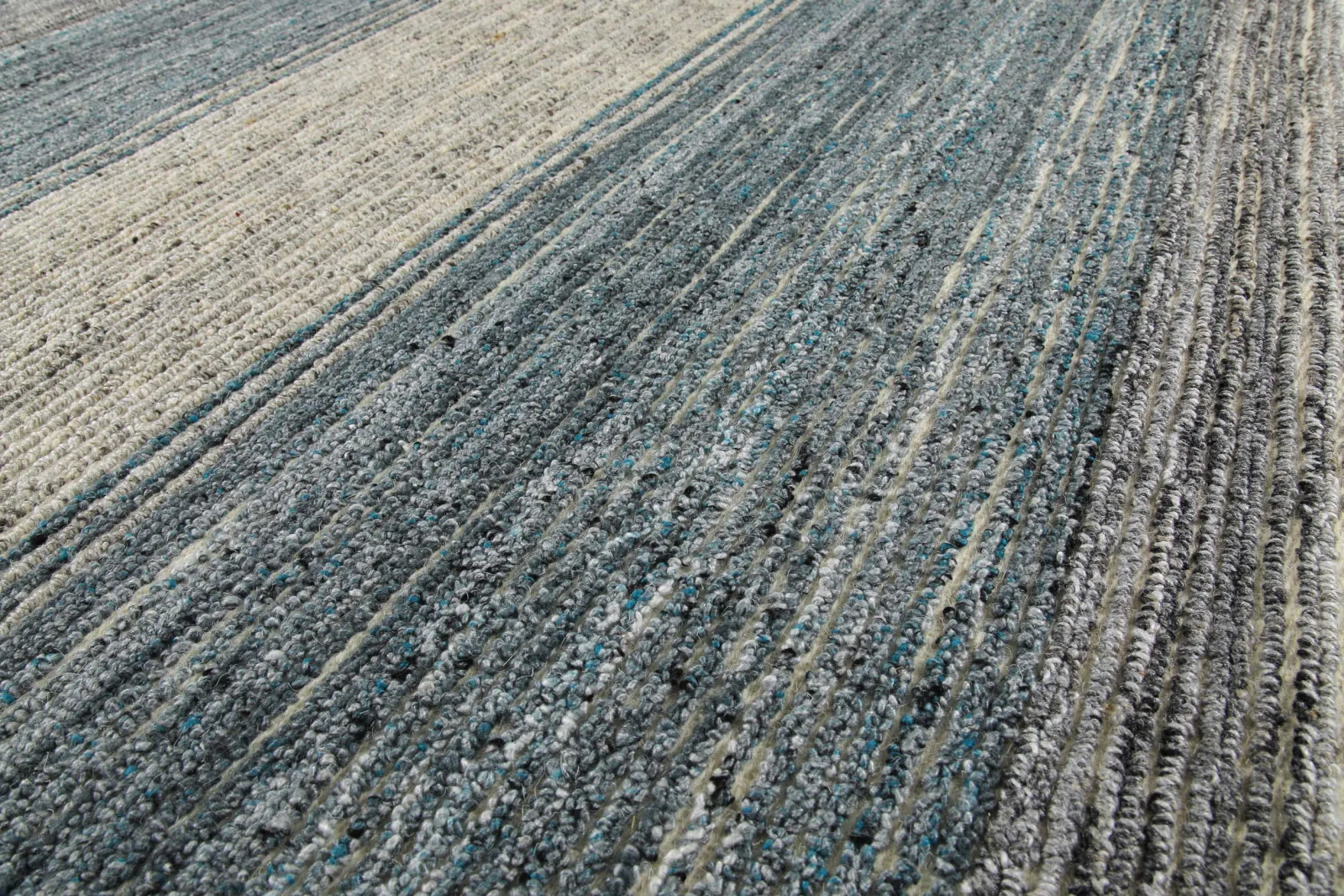 Kurzflor Teppich Rund Grau Blau meliert "Hamptons TWENTYFOUR" WECONhome
