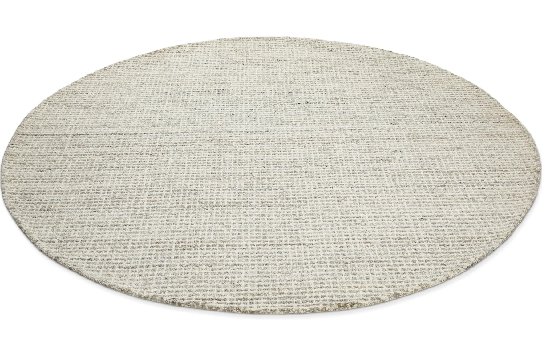 Kurzflor Teppich Rund Greige meliert "Hamptons FOURTEEN" WECONhome