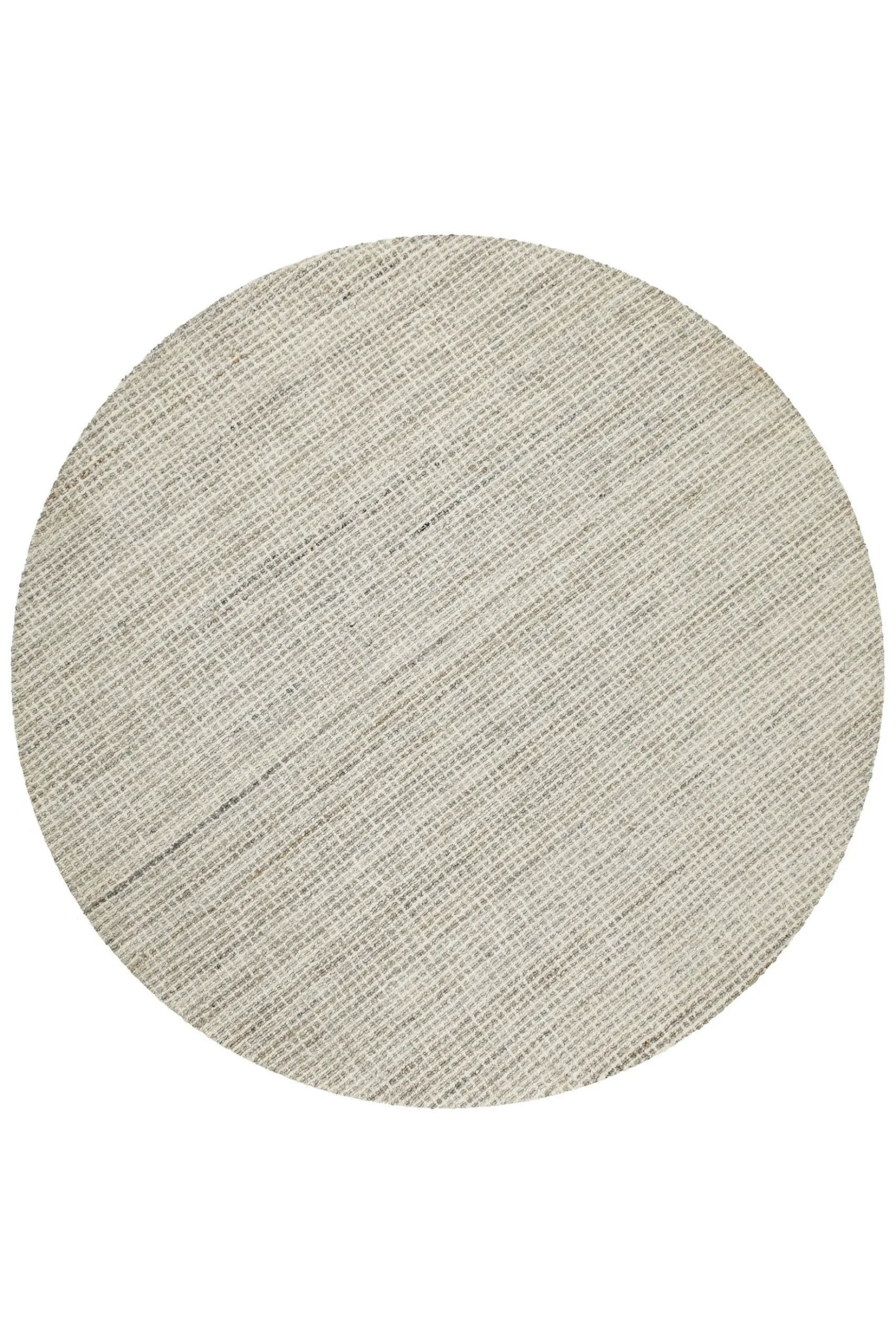 Kurzflor Teppich Rund Greige meliert "Hamptons FOURTEEN" WECONhome