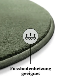 Kurzflorteppich Rund Laub Grün "Freja" WECONhome Basics