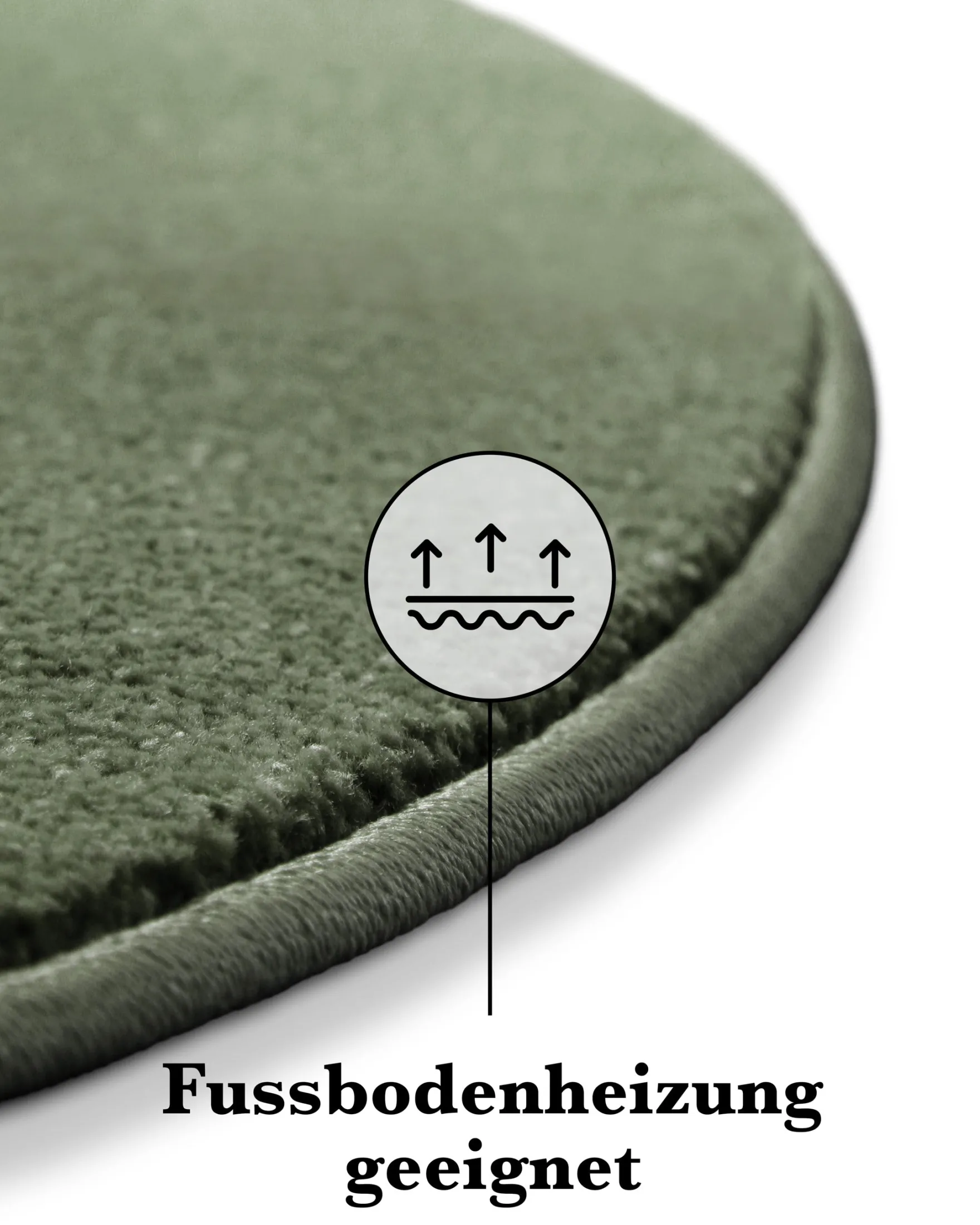 Kurzflorteppich Rund Laub Grün "Freja" WECONhome Basics