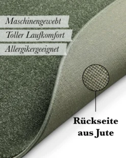 Kurzflorteppich Rund Laub Grün "Freja" WECONhome Basics