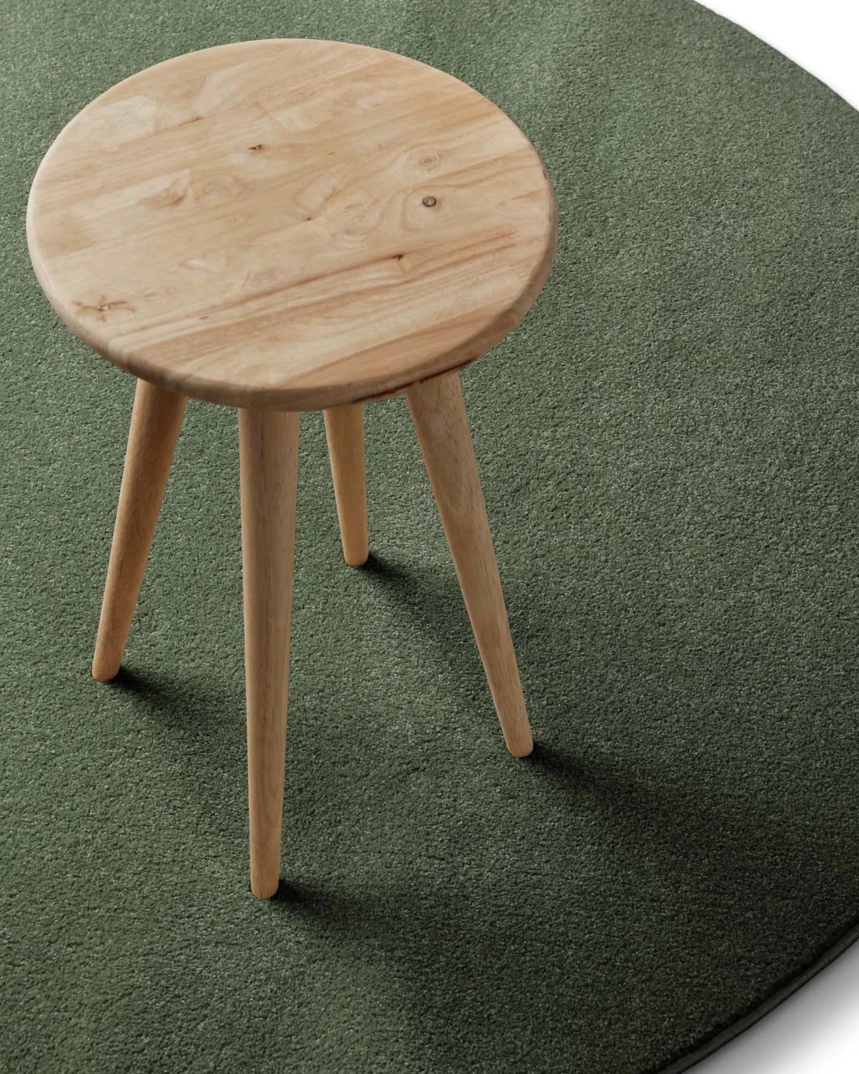 Kurzflorteppich Rund Laub Grün "Freja" WECONhome Basics