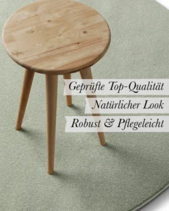 Kurzflorteppich Rund Licht Grün 