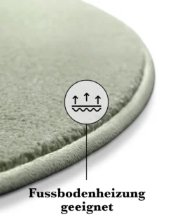 Kurzflorteppich Rund Licht Grün 