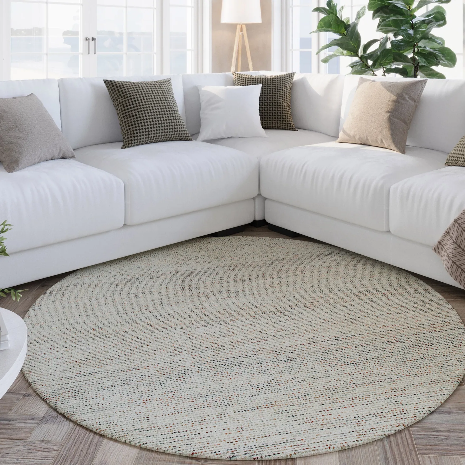 Kurzflor Teppich Rund Multi Pastell "Hamptons THIRTYTWO" WECONhome