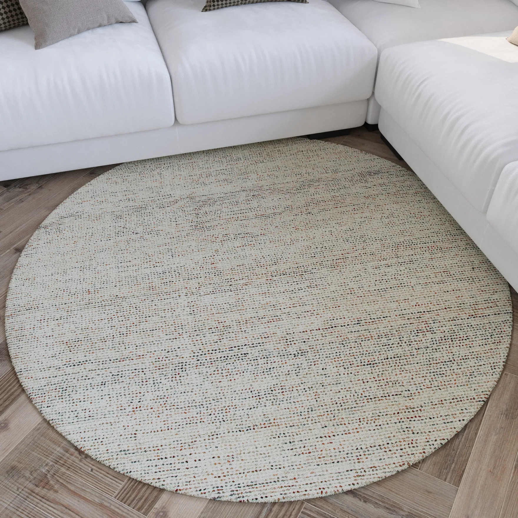 Kurzflor Teppich Rund Multi Pastell "Hamptons THIRTYTWO" WECONhome