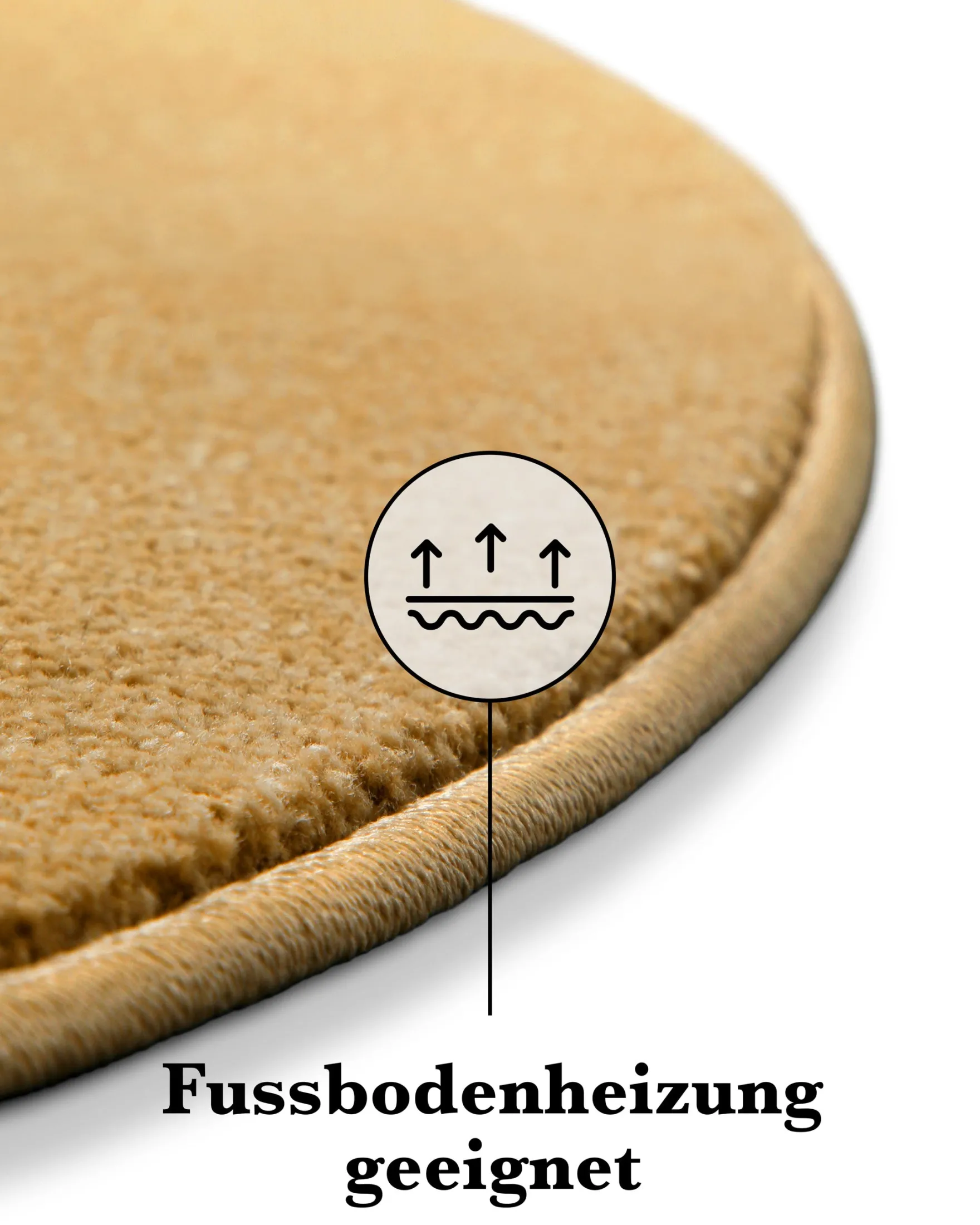 Kurzflorteppich Rund Ocker Gelb "Freja" WECONhome Basics