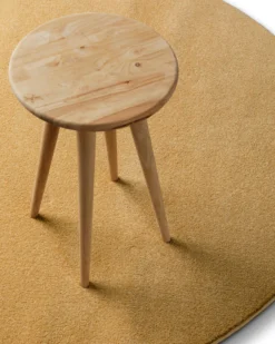 Kurzflorteppich Rund Ocker Gelb