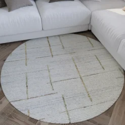 Kurzflor Teppich Rund Perl Weiß