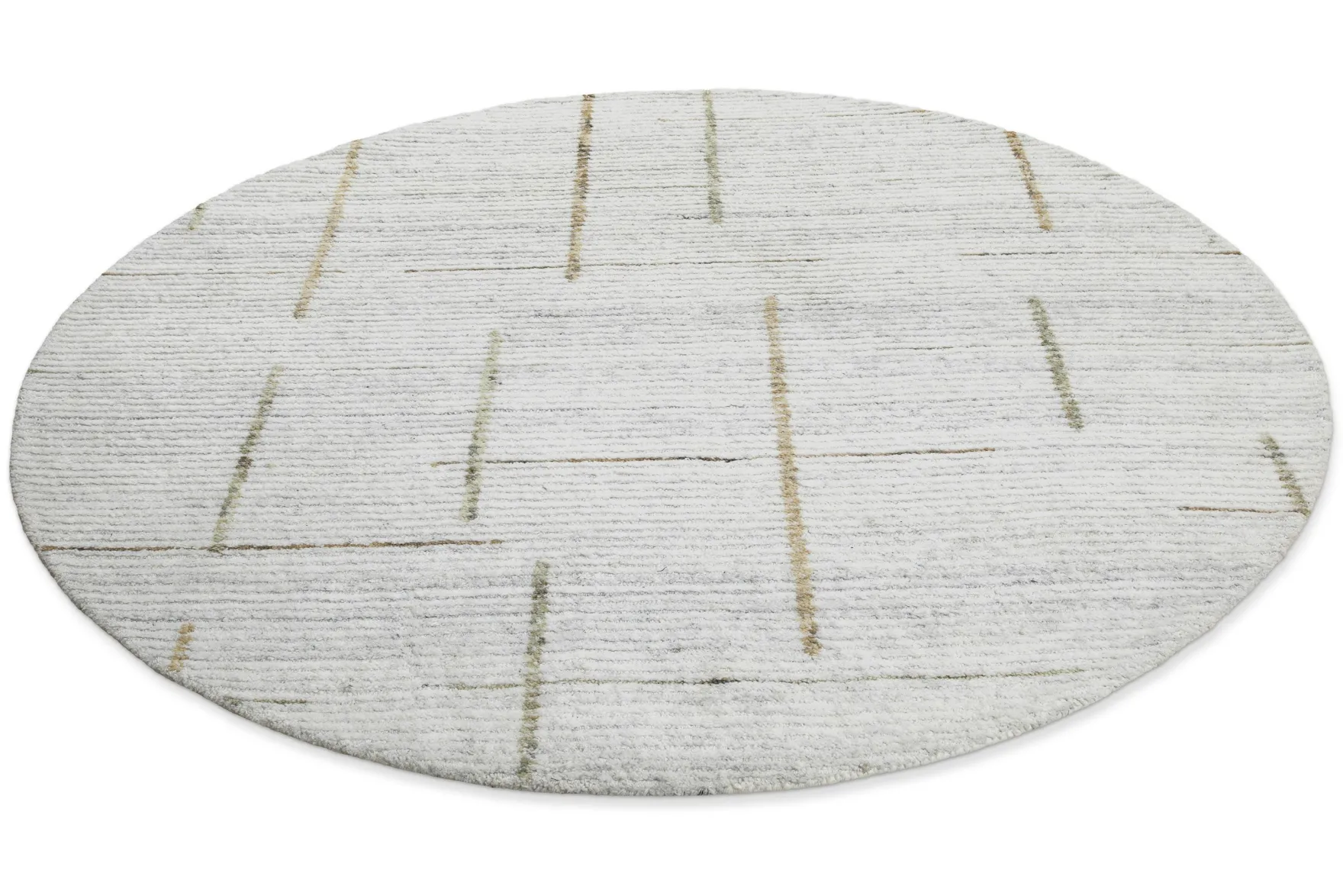 Kurzflor Teppich Rund Perl Weiß "Hamptons TWENTYTWO" WECONhome
