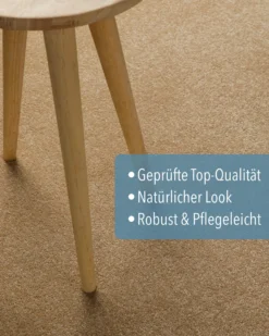 Kurzflorteppich Rund Sand Beige "Montepulciano" Homie Living