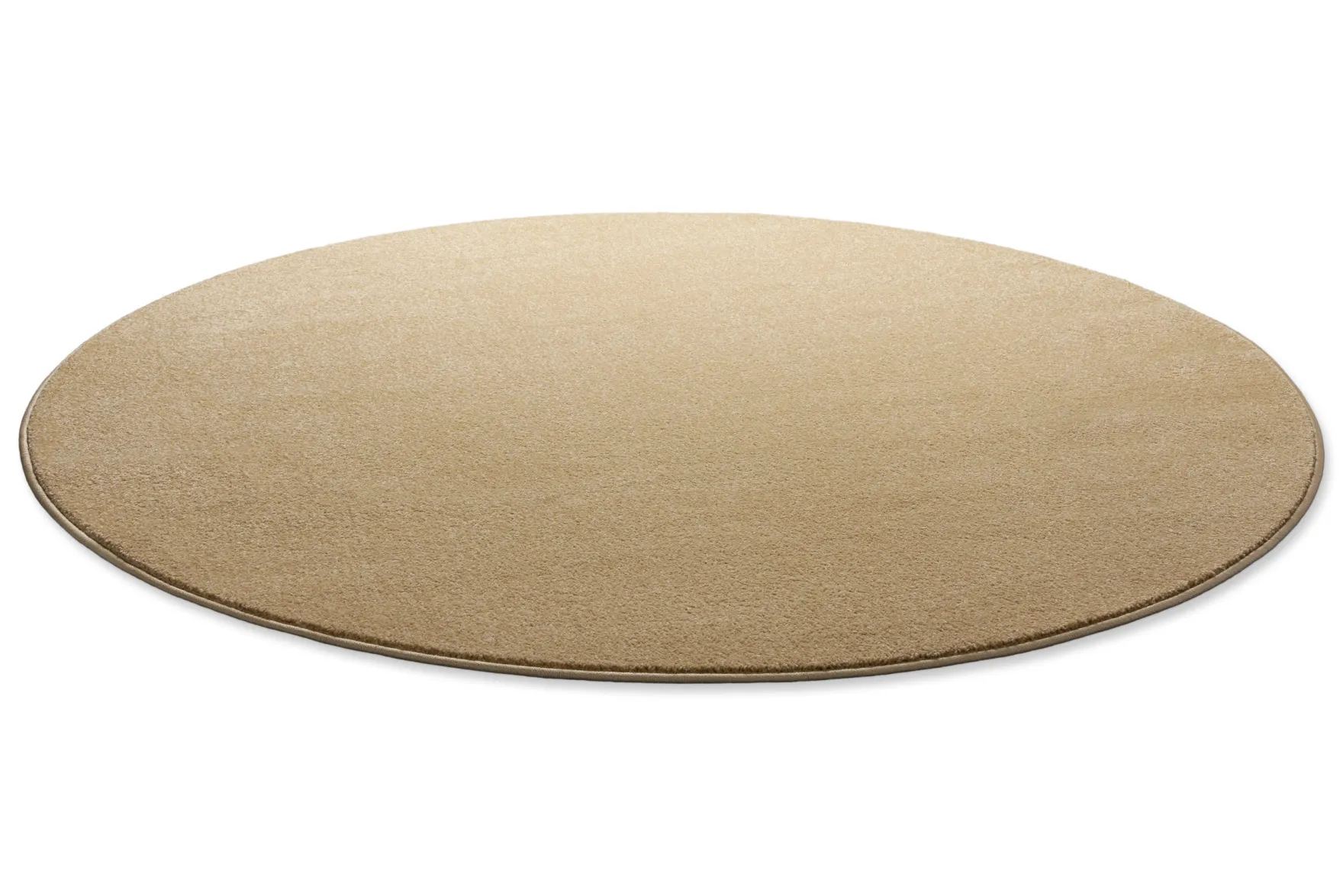 Kurzflorteppich Rund Sand Beige "Montepulciano" Homie Living