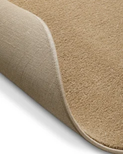 Kurzflorteppich Rund Sand Beige