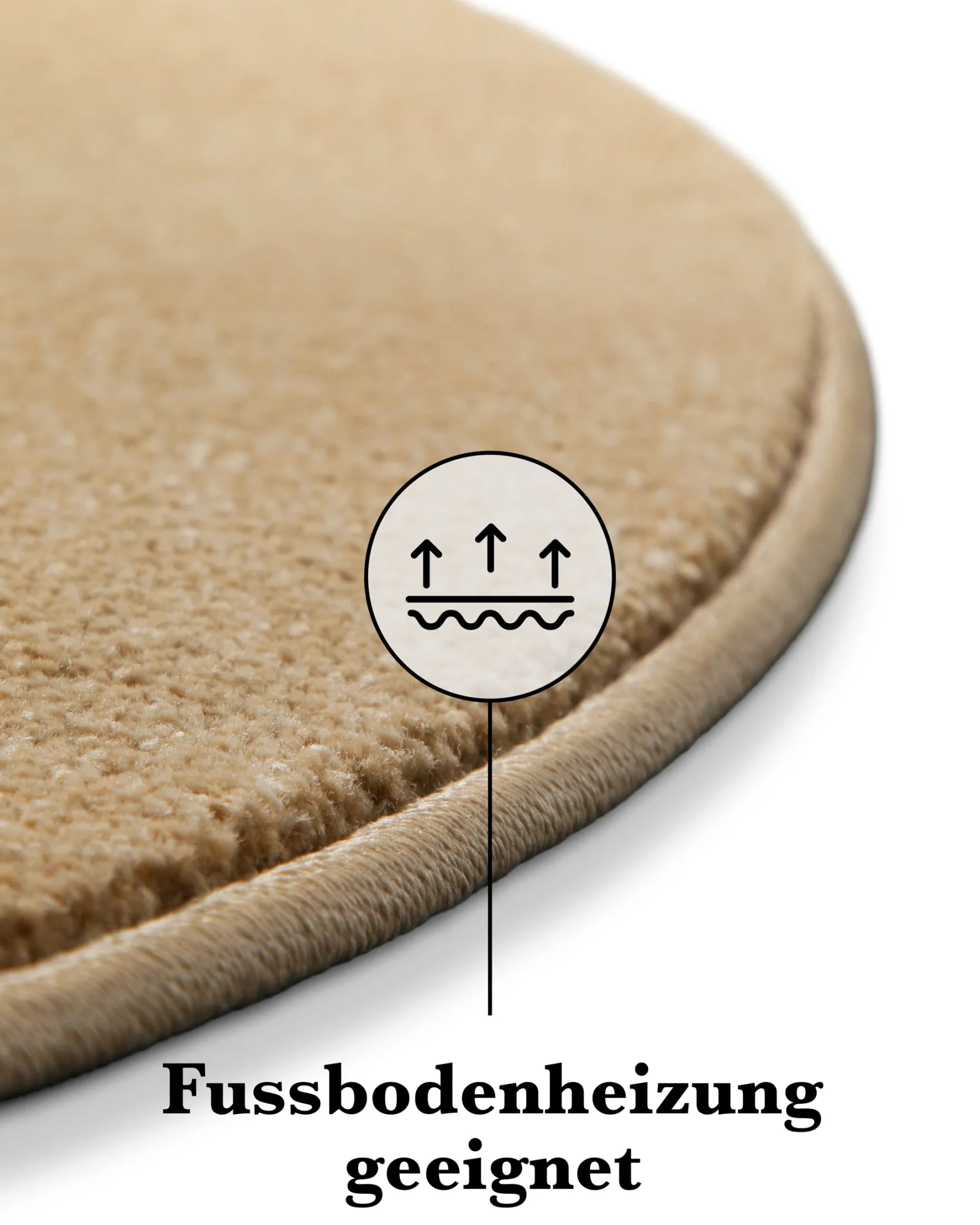 Kurzflorteppich Rund Sand Beige "Freja" WECONhome Basics