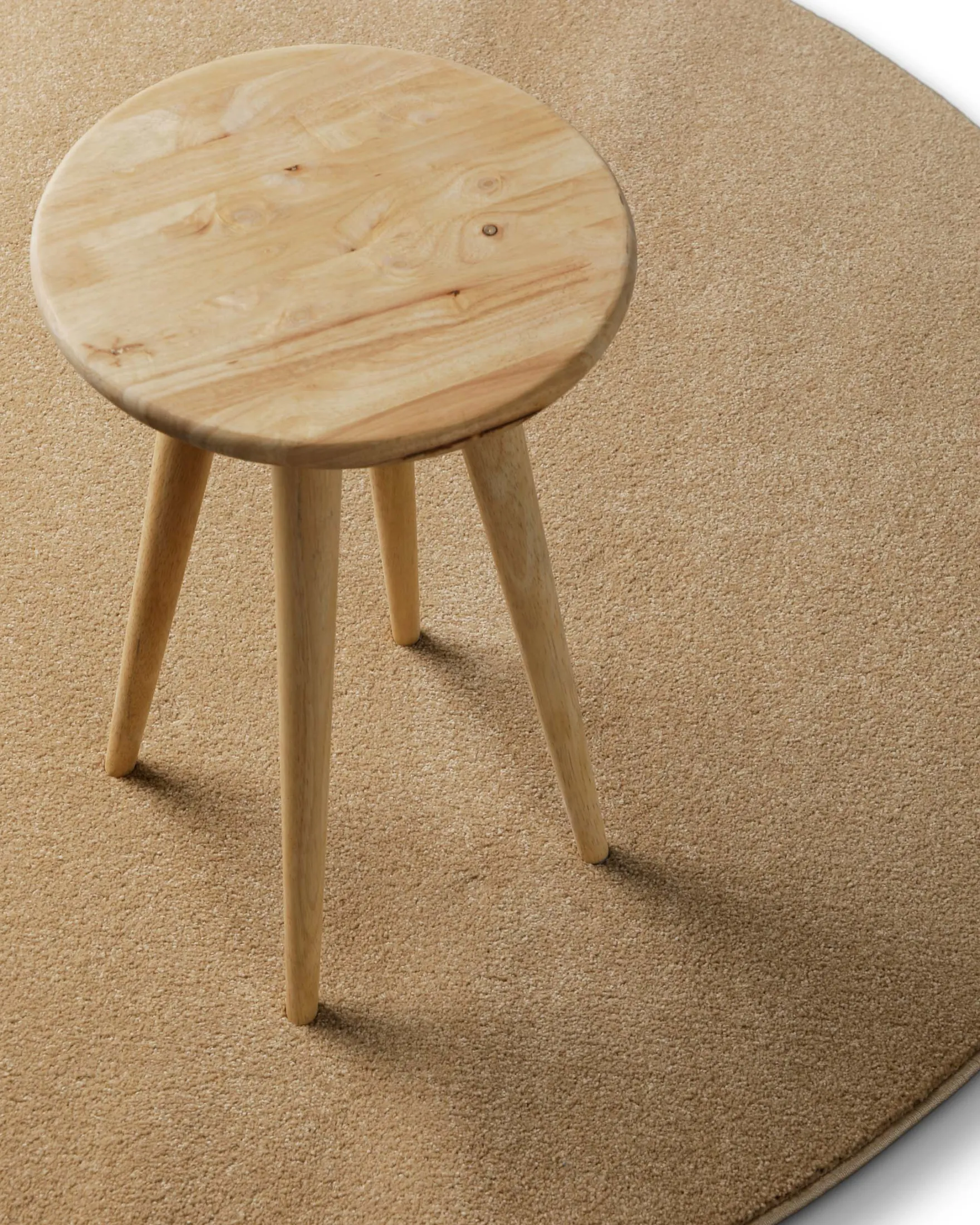 Kurzflorteppich Rund Sand Beige "Freja" WECONhome Basics