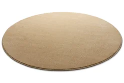 Kurzflorteppich Rund Sand Beige