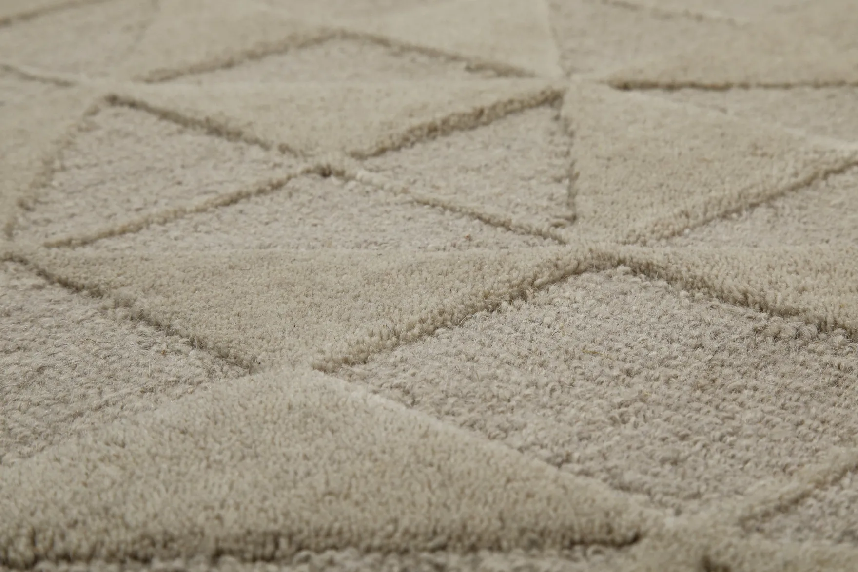 Kurzflor Teppich Rund Sand Beige aus Schurwolle "Hamptons THIRTYSEVEN" WECONhome