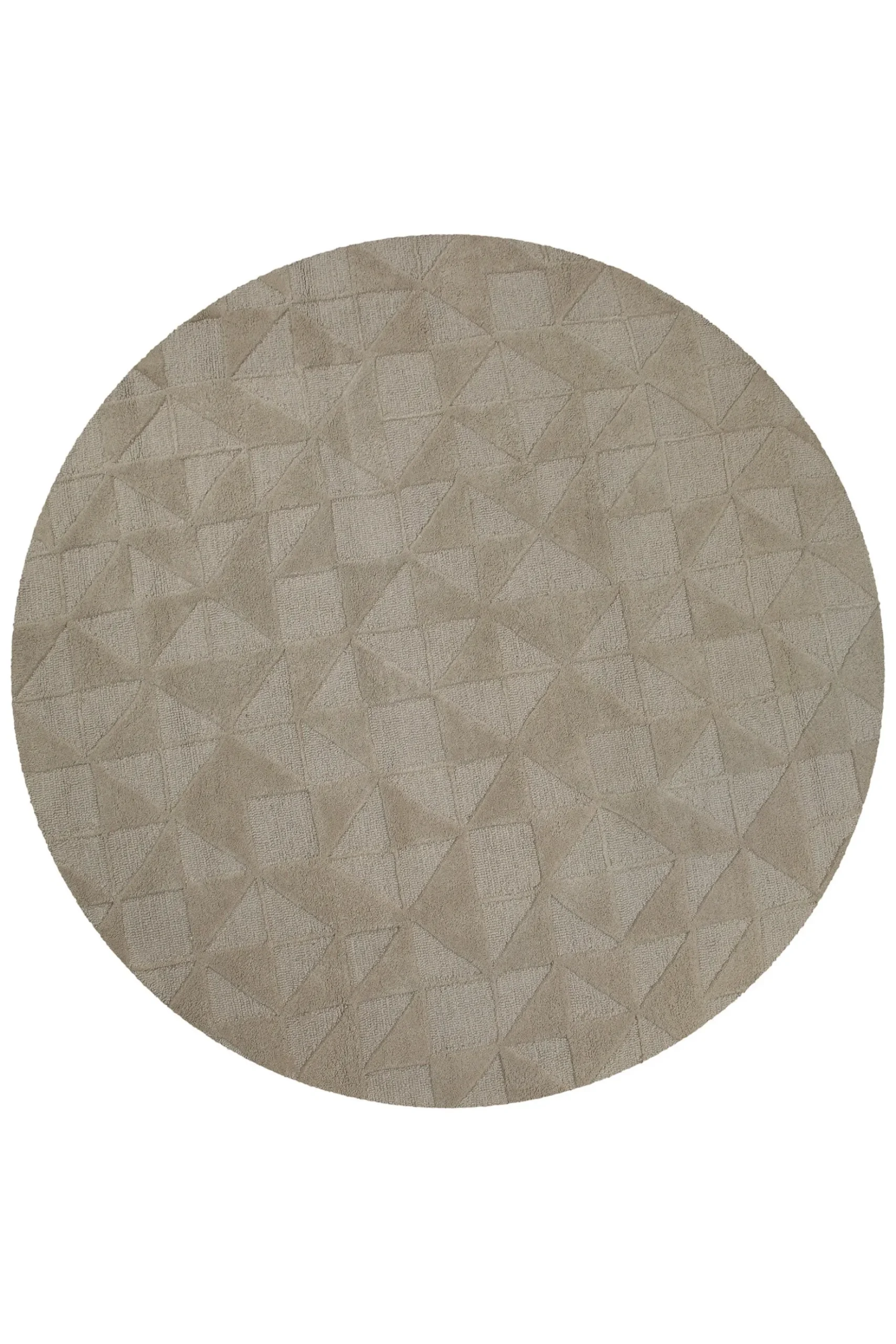 Kurzflor Teppich Rund Sand Beige aus Schurwolle "Hamptons THIRTYSEVEN" WECONhome