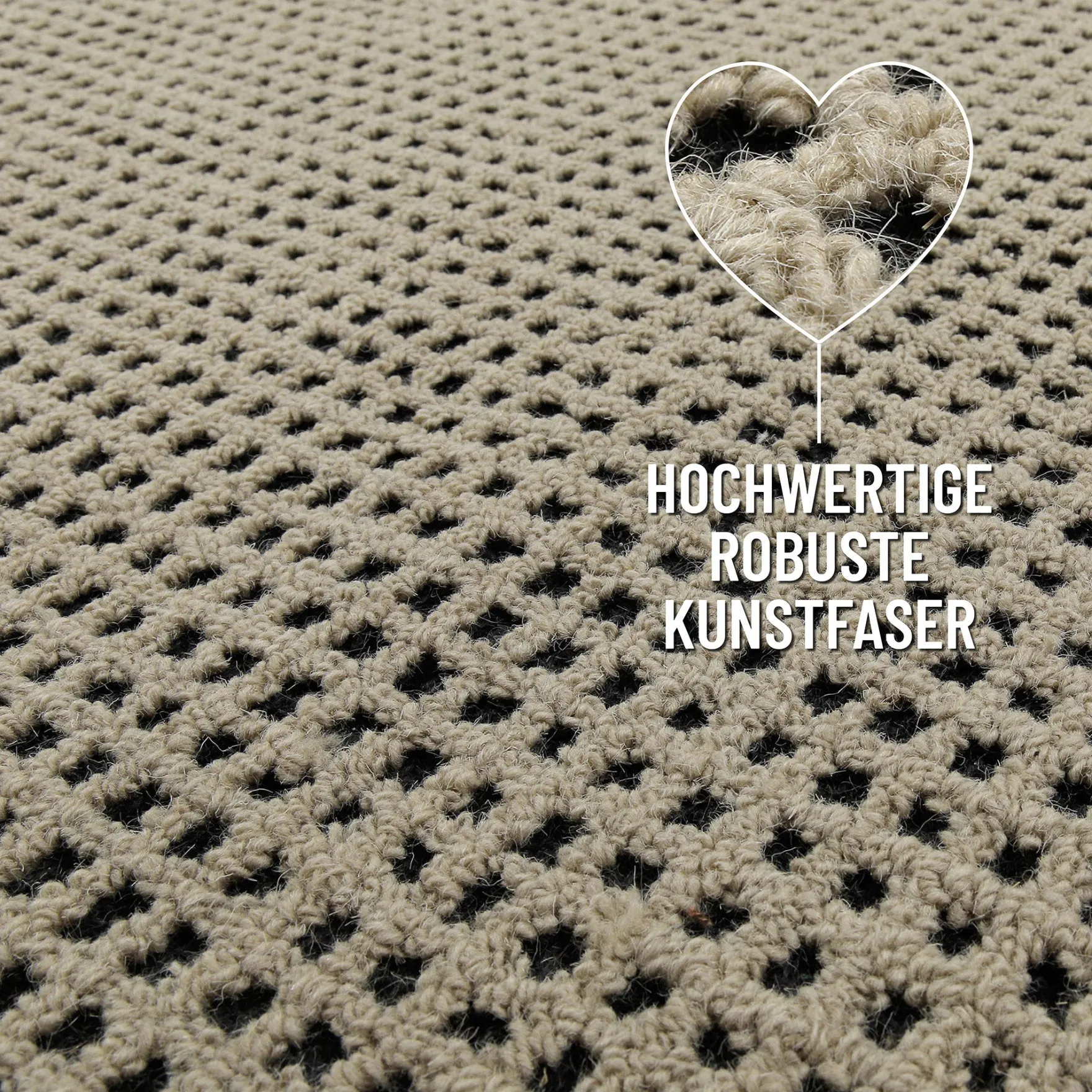Kurzflor Teppich Rund Sand Beige "Hamptons TWENTYNINE" WECONhome