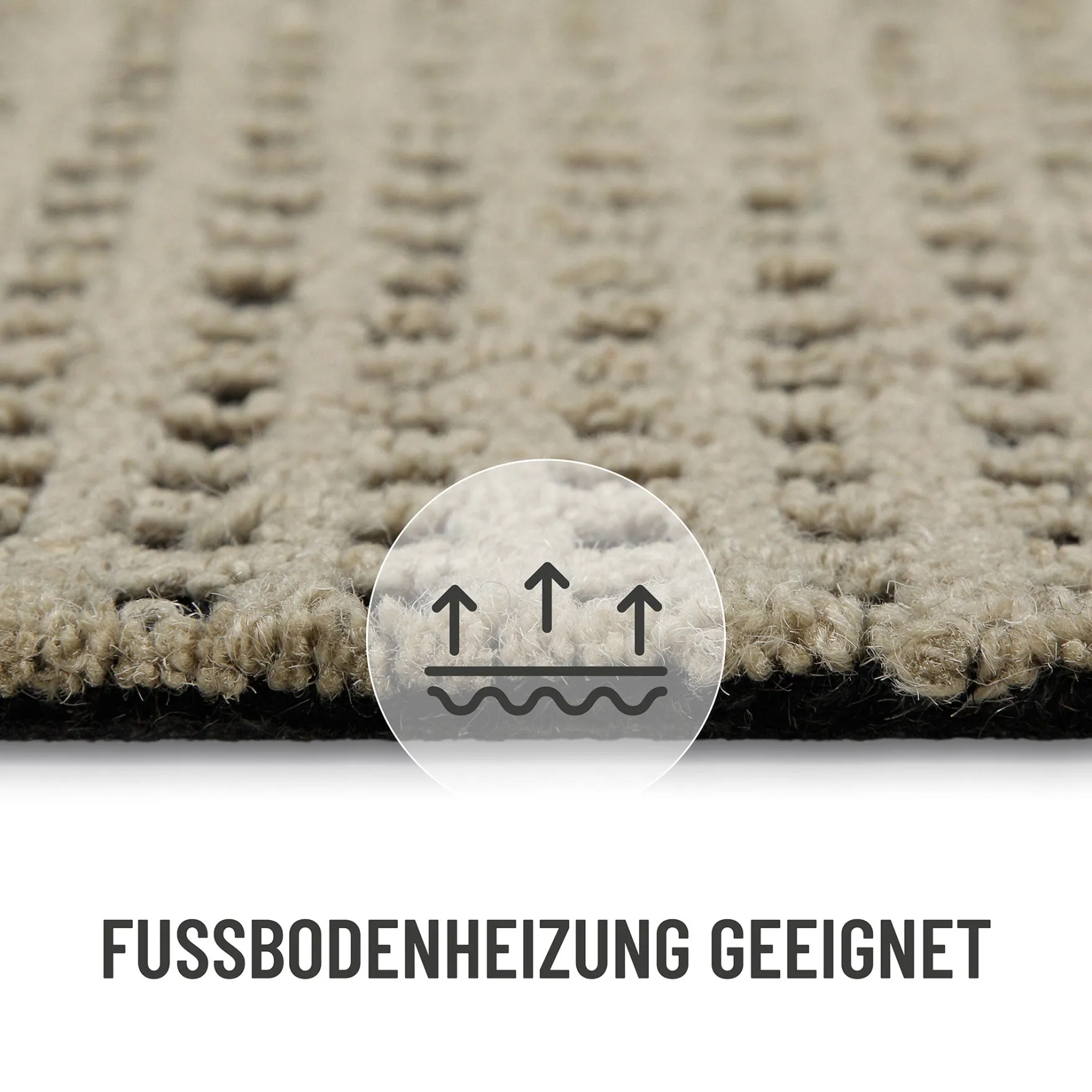 Kurzflor Teppich Rund Sand Beige "Hamptons TWENTYNINE" WECONhome
