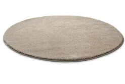 Kurzflorteppich Rund Sand Beige 