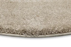 Kurzflorteppich Rund Sand Beige