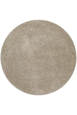 Kurzflorteppich Rund Sand Beige