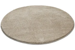 Kurzflorteppich Rund Sand Beige