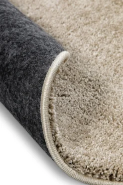 Kurzflorteppich Rund Sand Beige 
