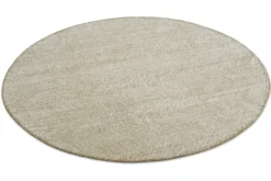 Kurzflor Teppich Rund Sand Beige aus Schurwolle "Hamptons THIRTEEN" WECONhome